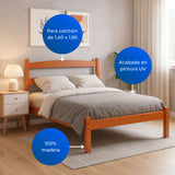 Cama Kazan Almendra 147x96cm para Colchon Semidoble 120 X 190 Cm con Cabecero
