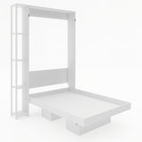 Cama Japón Blanco 90.5x35.5cm para Colchon Sencillo 90 X 190 Cm y con Almacenamiento