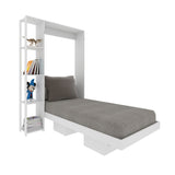 Cama Japón Blanco 90.5x35.5cm para Colchon Sencillo 90 X 190 Cm y con Almacenamiento