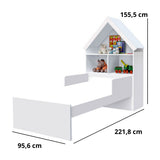 Combo Base Cama y Colchoneta Ariel Blanco 108x160cm con Cabecero y con Almacenamiento