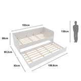 Cama Transformable Atlanta Blanco 193x68cm para Colchon Sencillo 90 X 190 Cm