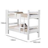 Camarote Leticia Blanco 100x160cm para Colchon Sencillo 90 X 190 Cm