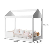 Cama Montessoriana Blanco 90x133cm para Colchon Sencillo 90 X 190 Cm