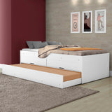 Cama Mar Blanco 95x60cm para Colchon Sencillo 90 X 190 Cm con Cabecero y con Almacenamiento