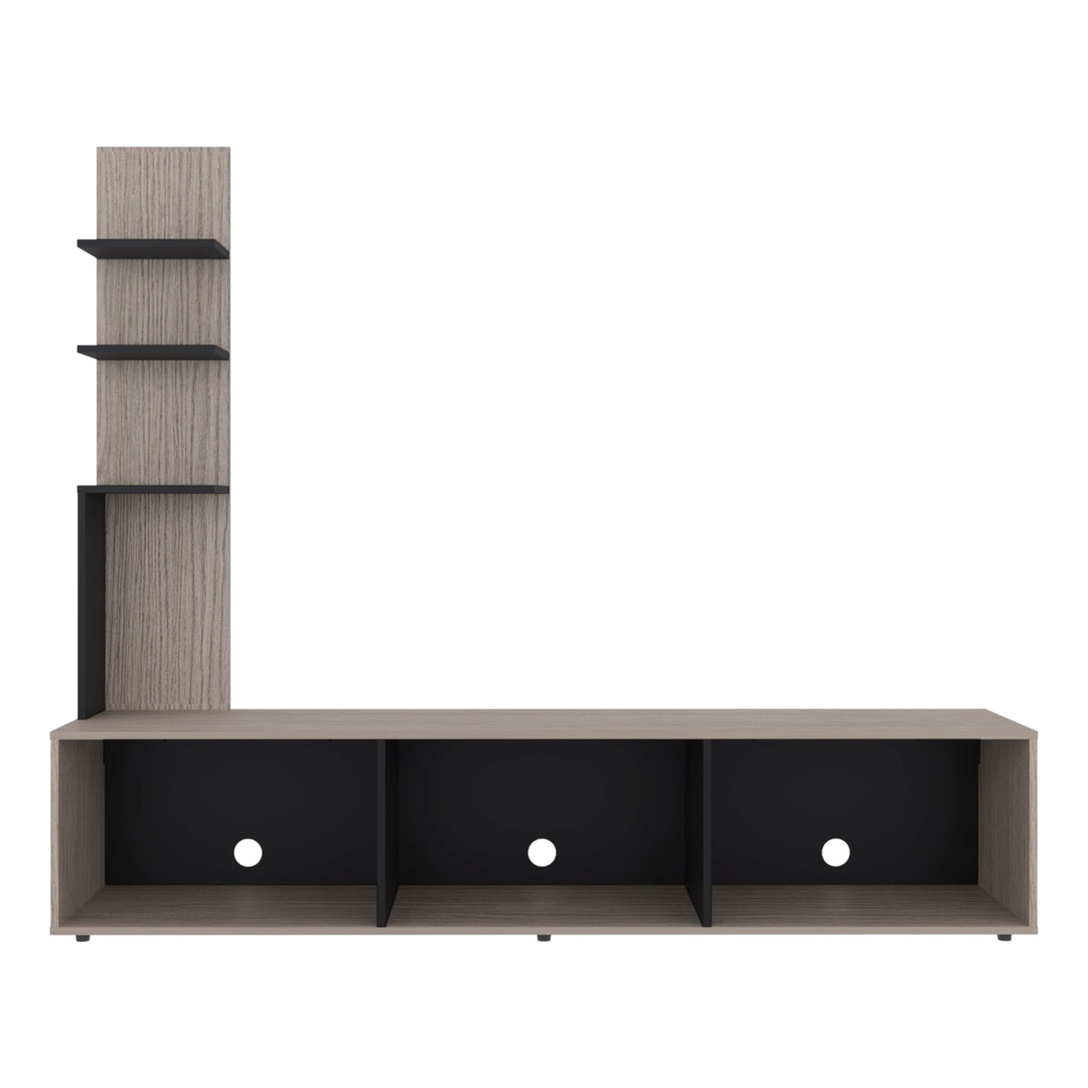 Centro de Entretenimiento Canarias Plus Positano y Wengue 190x161cm para TV Hasta 65" Pulgadas con Tres Compartimientos