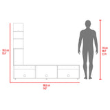 Centro de Entretenimiento Canarias Plus Positano y Wengue 190x161cm para TV Hasta 65" Pulgadas con Tres Compartimientos
