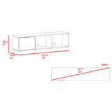 Rack de TV Dorne Fresno Europeo y Blanco 162x41.1cm para TV Hasta 65" Pulgadas con Tres Compartimientos