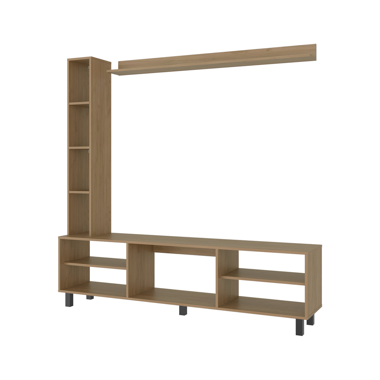 Centro de Entretenimiento Scio Fresno Europeo 170x169.1cm para TV Hasta 65" Pulgadas con Nueve Compartimientos