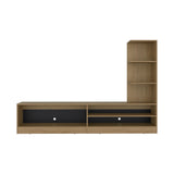 Centro de Entretenimiento Delmar Fresno Europeo 200x134cm para TV Hasta 65" Pulgadas con Tres Compartimientos