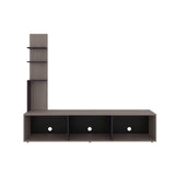 Centro de Entretenimiento Canarias Positano y Wengue 190x161cm para TV Hasta 65" Pulgadas con Tres Compartimientos