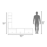 Centro de Entretenimiento Canarias Positano y Wengue 190x161cm para TV Hasta 65" Pulgadas con Tres Compartimientos