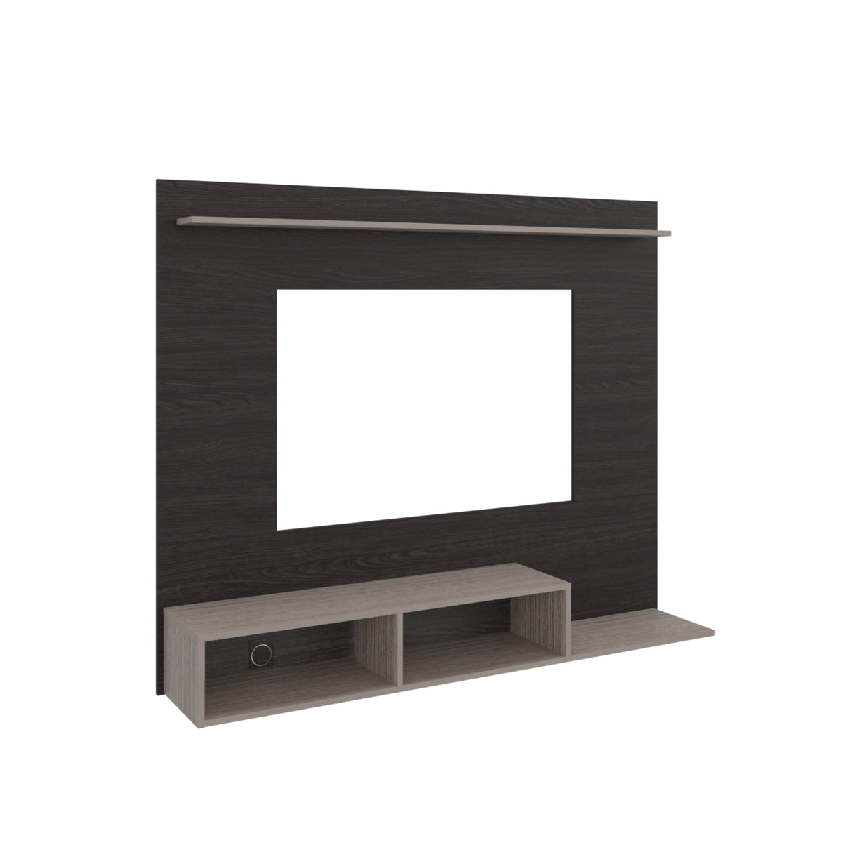 Panel de TV Munt Positano y Wengue 160x130cm para TV Hasta 70" Pulgadas con Dos Compartimientos