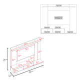 Panel de TV Munt Positano y Wengue 160x130cm para TV Hasta 70" Pulgadas con Dos Compartimientos