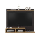 Panel de TV Munt Wengue y Fresno Europeo 160x130cm para TV Hasta 70" Pulgadas con Dos Compartimientos
