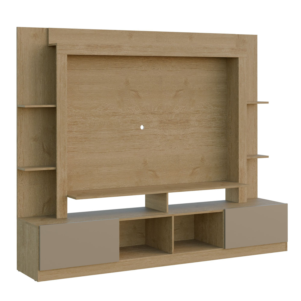 Centro de Entretenimiento Berlin Castaño 213x171cm para TV Hasta 60" Pulgadas con Cuatro Compartimientos