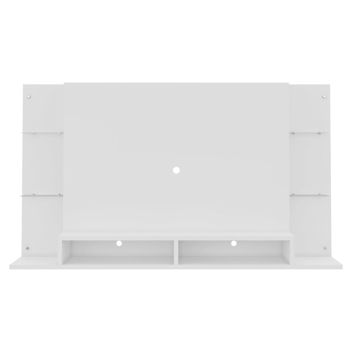 Panel de TV Braga Blanco 191x108cm para TV Hasta 55" Pulgadas con Dos Compartimientos