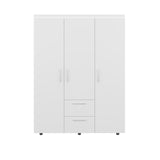 Closet Baru Blanco 135x180cm con Tres Puertas y con Dos Cajones