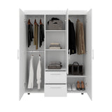 Closet Baru Blanco 135x180cm con Tres Puertas y con Dos Cajones