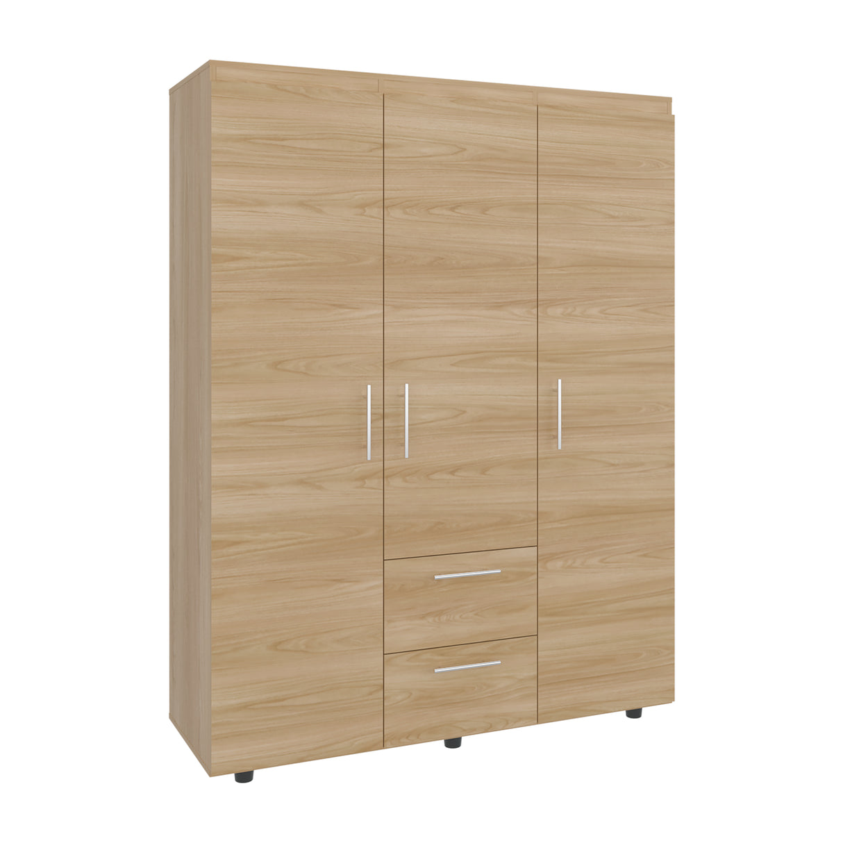 Closet Baru Fresno Europeo 135x180cm con Tres Puertas y con Dos Cajones