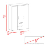 Closet Baru Wengue 135x180cm con Tres Puertas y con Dos Cajones