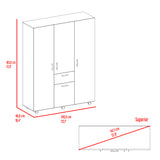 Closet Amalfi Fresno Europeo 140x183cm con Cuatro Puertas y con Un Cajón