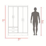 Closet Sarani Wengue 119.8x182cm con Cuatro Puertas y con Dos Cajones