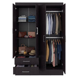 Closet Sarani Wengue 119.8x182cm con Cuatro Puertas y con Dos Cajones