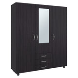 Closet Luciano Wengue 150.1x177cm con Tres Puertas y con Tres Cajones