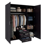 Closet Luciano Wengue 150.1x177cm con Tres Puertas y con Tres Cajones