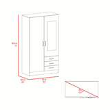 Closet Marfil Wengue 100x180.6cm con Dos Puertas y con Tres Cajones