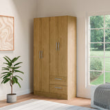 Closet Essence Castaño 90x173cm con Cuatro Puertas y con Dos Cajones