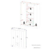 Closet Essence Blanco 135x173cm con Seis Puertas y con Dos Cajones