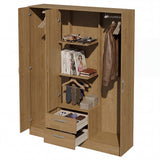 Closet Essence Castaño 135x173cm con Seis Puertas y con Dos Cajones