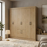 Closet Nova Castaño 181x183cm con Seis Puertas y con Un Cajón