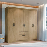 Closet Nova Castaño 181x183cm con Seis Puertas y con Un Cajón