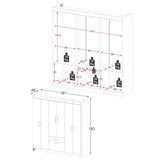 Closet Nova Castaño 181x183cm con Seis Puertas y con Un Cajón