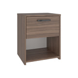 Mesa de Noche Pamplona Avellana 40x48.6cm con Un Cajón y un Compartimiento