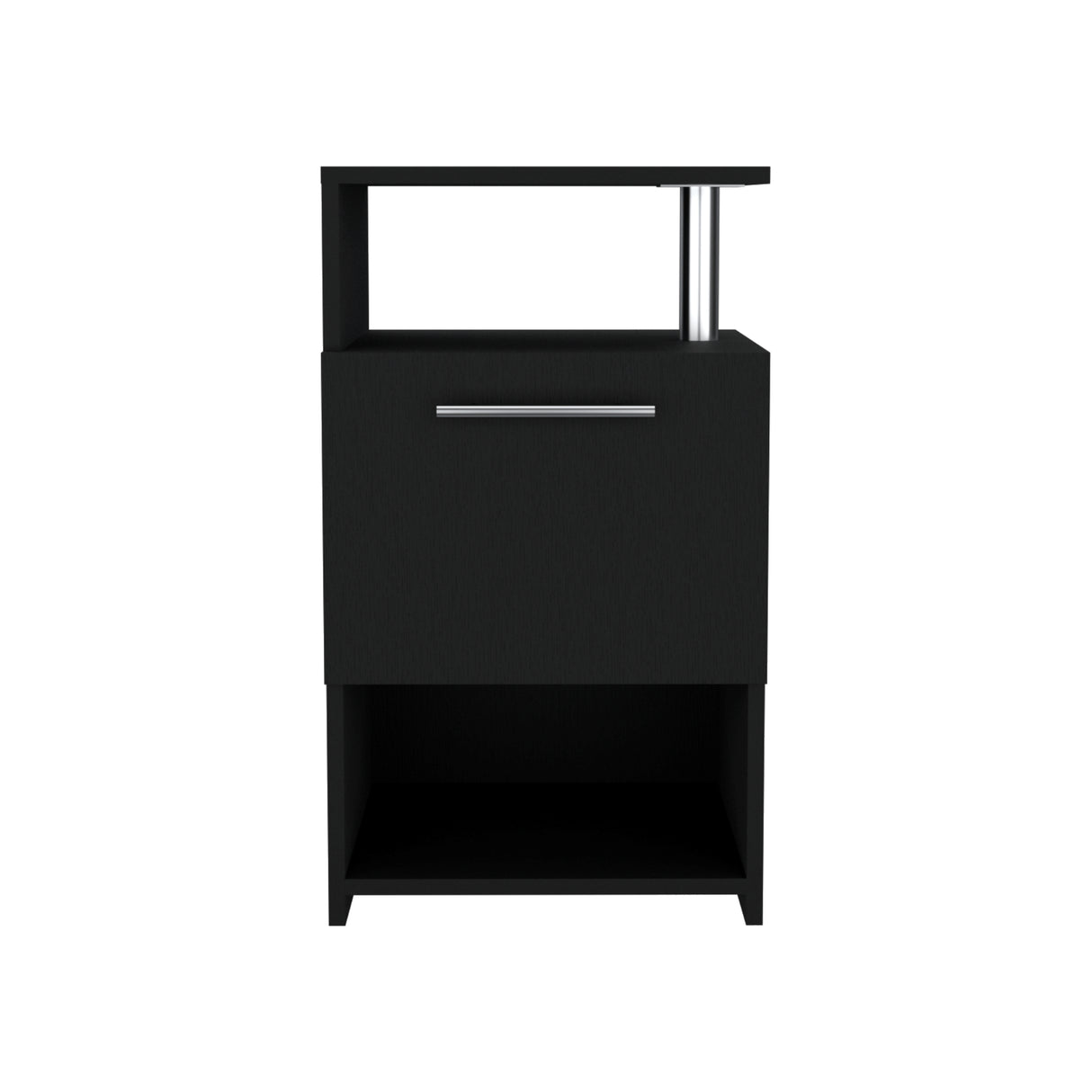 Mesa de Noche Jena Wengue 40x70cm con Un Cajón y Dos Compartimientos