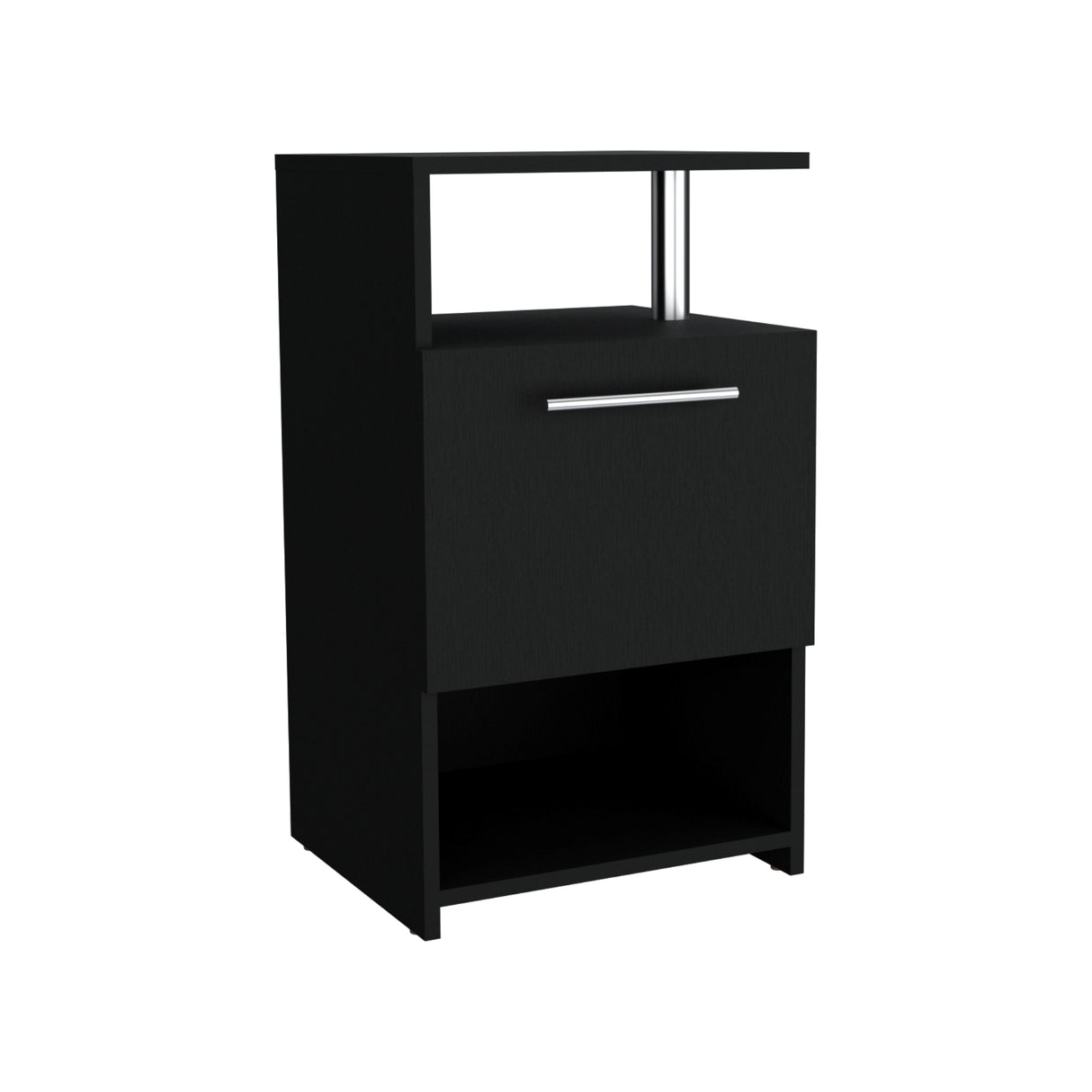 Mesa de Noche Jena Wengue 40x70cm con Un Cajón y Dos Compartimientos