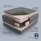 Colchón Enrollado Orthopack BTU Gris Doble 140 X 190 Cm Ortopedico Firmeza Medio con Pillow Sencillo