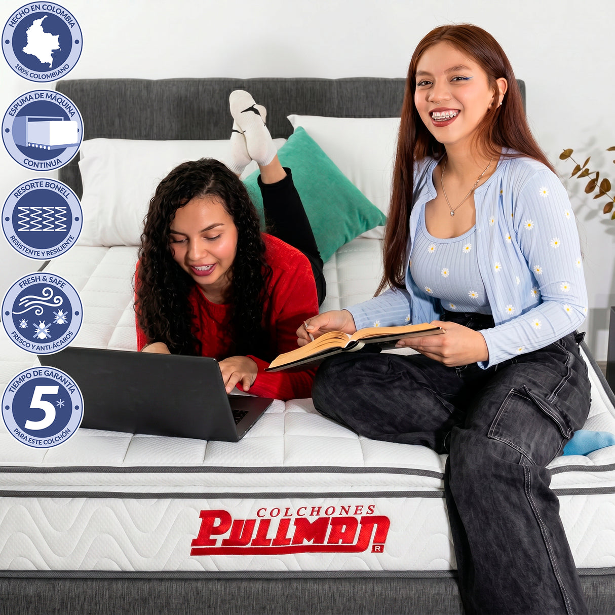 Colchón Enrollado Orthopack BTU Blanco Doble 140 X 190 Cm Ortopedico Firmeza Medio con Pillow Sencillo