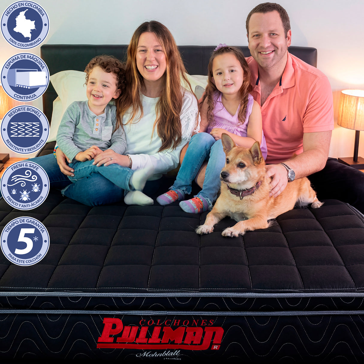 Colchón Enrollado Orthopack Euro U Negro King 200 X 200 Cm Ortopedico Firmeza Medio con Pillow Sencillo