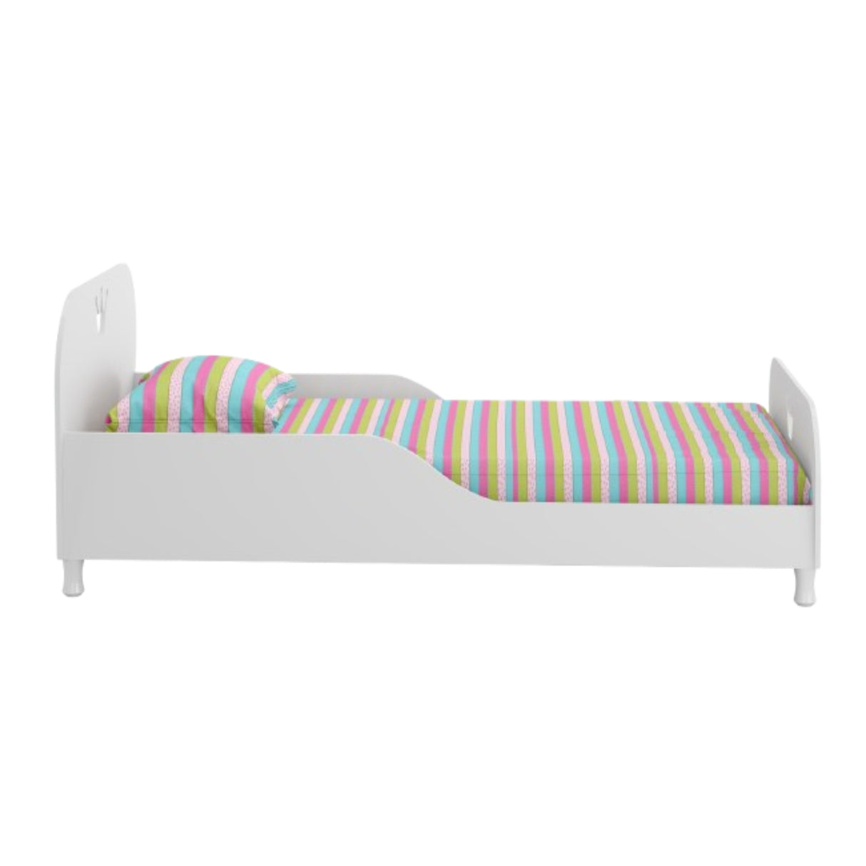 Cama Infantil Real Kids Blanco 97x69cm para colchón Sencillo 90 X 190 Cm con Cabecero y sin Colchon
