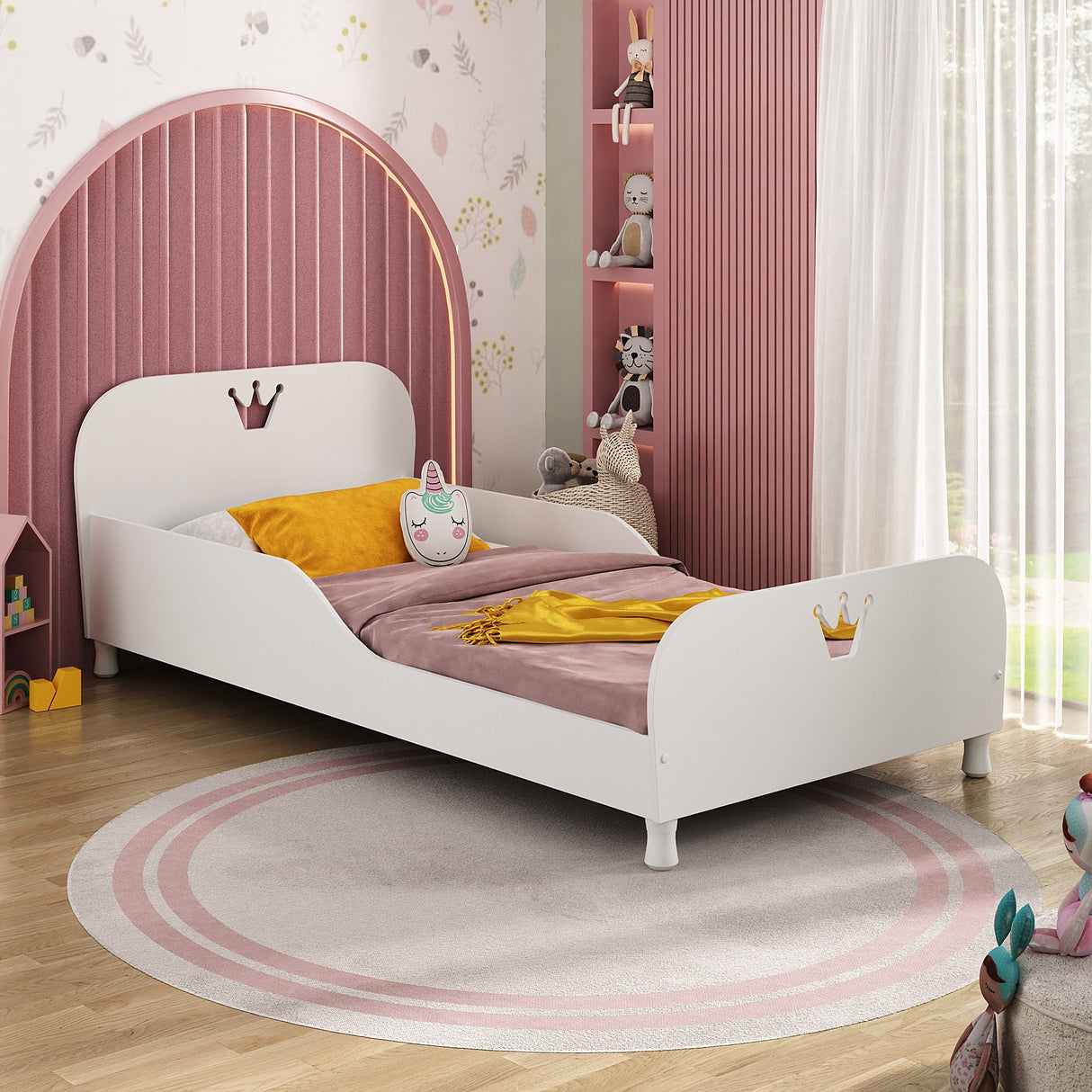 Cama Infantil Real Kids Blanco 97x69cm para colchón Sencillo 90 X 190 Cm con Cabecero y sin Colchon