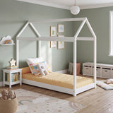 Cama Infantil Montessoriaba Blanco 74.2x137.5cm para colchón Infantil 70 X 130 Cm y sin Colchon