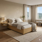 Cama Monaco Castaño 144x35.4cm para colchón Doble 140 X 180 Cm y sin Colchon