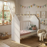 Cuna Blanco 63X111cm para colchón Infantil 60 X 130 Cm con Cabecero y con Colchón