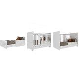Cuna 3 en 1 Bunny Blanco 78x98cm para colchón Infantil 70 X 130 Cm con Cabecero y con Colchón