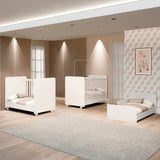 Cuna 3 en 1 Bunny Blanco 78x98cm para colchón Infantil 70 X 130 Cm con Cabecero y con Colchón