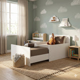 Cuna 3 en 1 Bunny Blanco 78x98cm para colchón Infantil 70 X 130 Cm con Cabecero y con Colchón